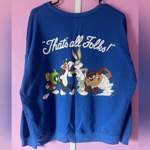 ****Looney Tunes Blue Sweatshirt Size Large